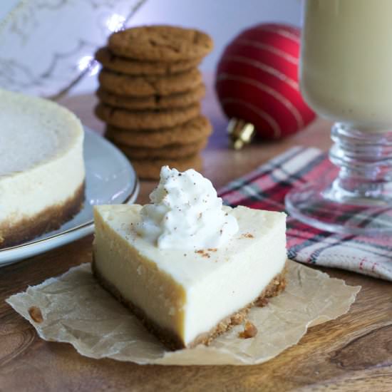 Eggnog Protein Cheesecake