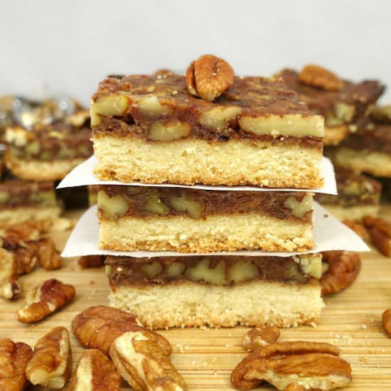 Paleo & Vegan Pecan Pie Bars