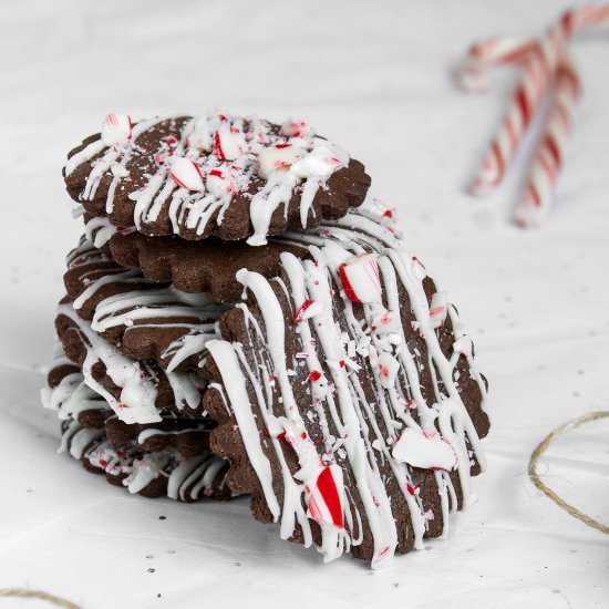 Crisp Chocolate Peppermint Cookies