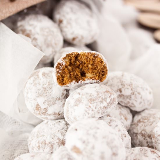 Almond Gingerbread Snowball Cookies