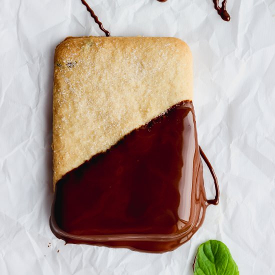 Mint Chocolate Shortbread Cookies