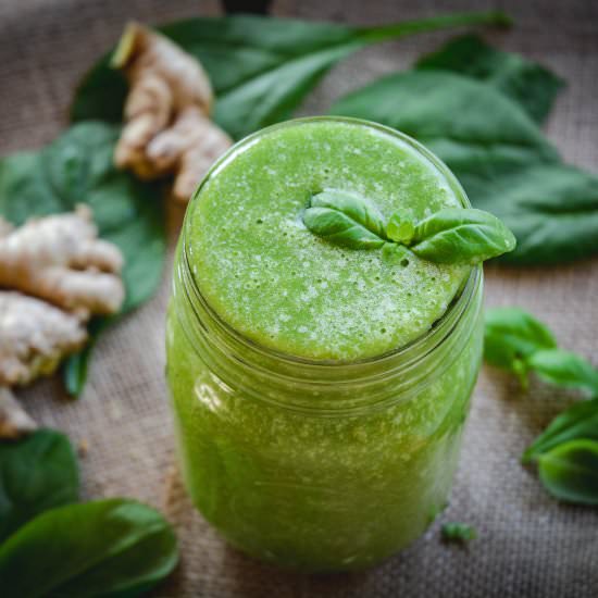 Basil Pineapple Ginger Smoothie