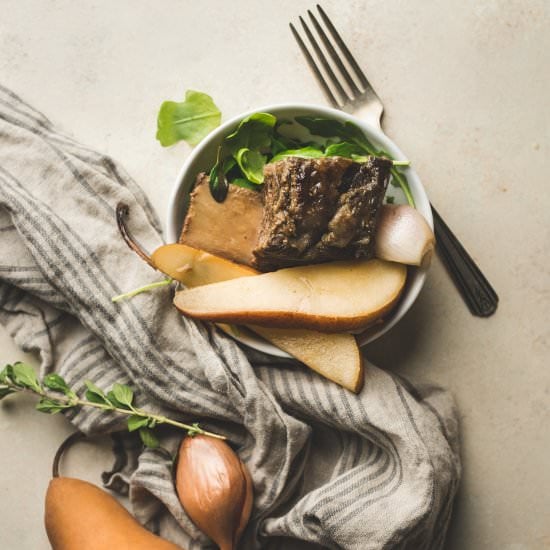 Miso Braised Short Ribs & Pear