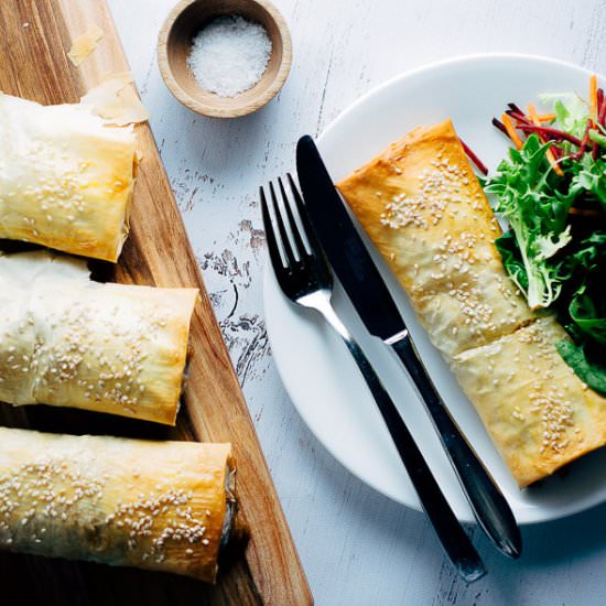 Healthy Chicken and Mushroom Filos