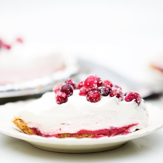 No Bake Cranberry Cream Pie