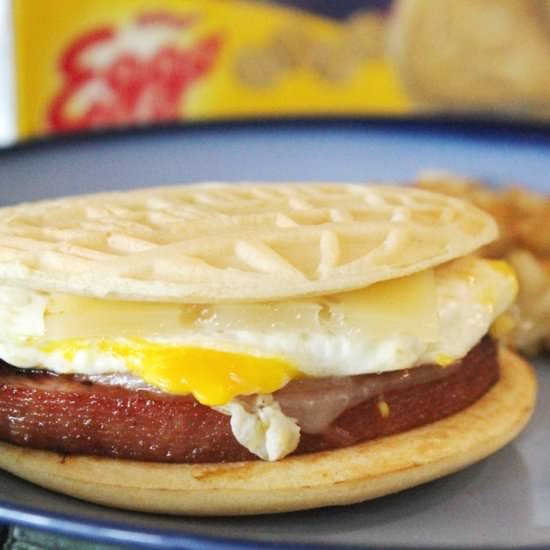 Ham, Egg & Cheese Pancake Sandwich