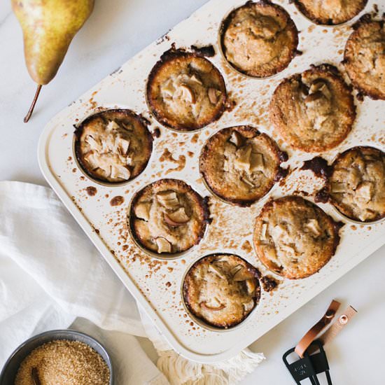 Spiced Pear Ricotta Muffins