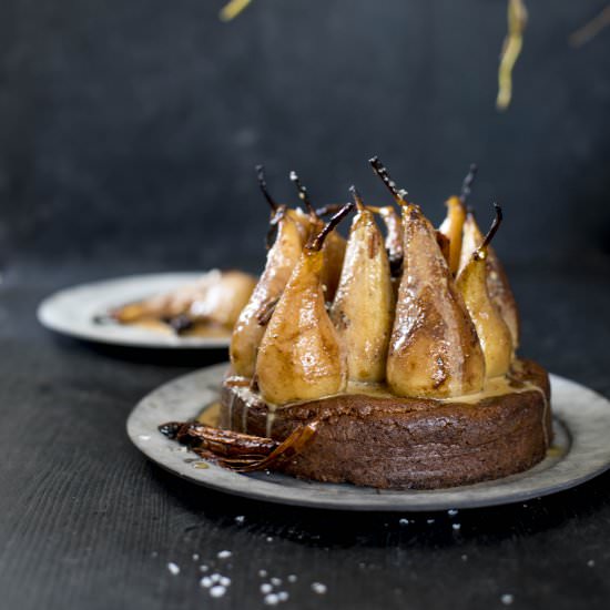 Almond Spice Cake with Pears