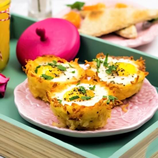 Hash Brown Egg Nests