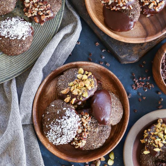 Chocolate-Dipped Molasses Cookies