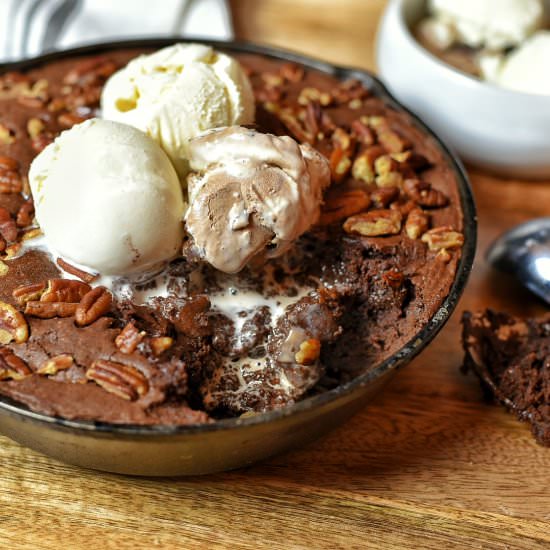 Double Chocolate Skillet Brownie