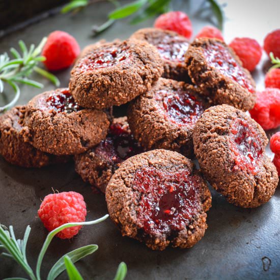 Chocolate Thumbprint Cookies