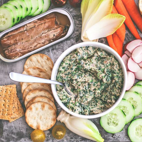 smoked fish dip with spinach