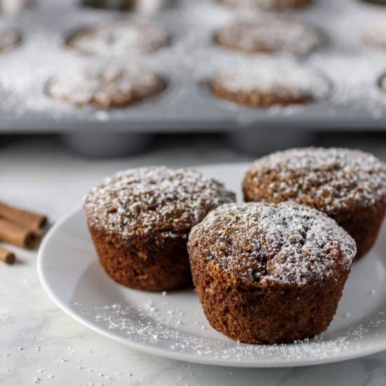 Oatmeal Flax Gingerbread Muffins