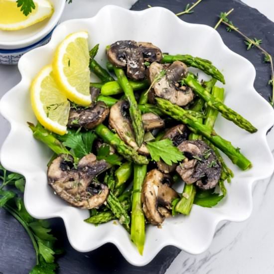 Skillet Mushroom Asparagus
