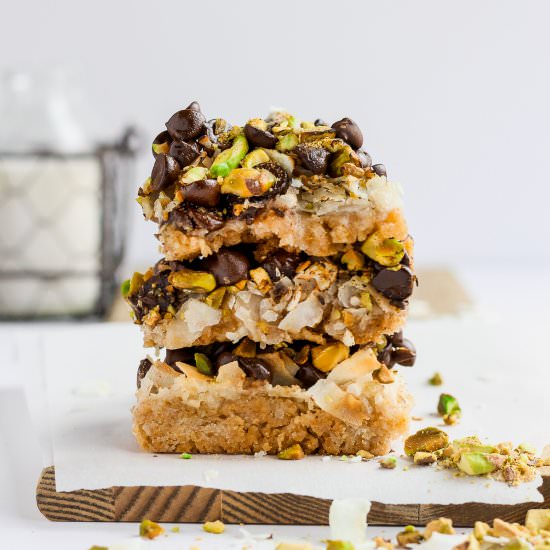 Pistachio Seven Layer Cookie Bars