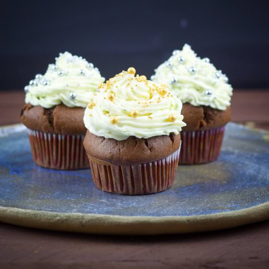 Easy Chocolate Muffins (lime icing)
