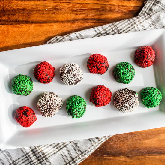 fudgy red wine cookie truffles