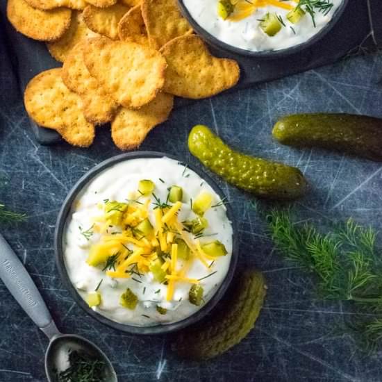 Cheddar Dill Pickle Dip