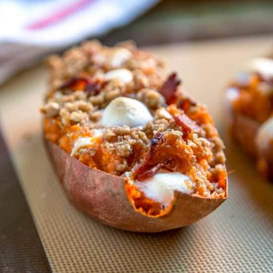 Loaded Twice Baked Sweet Potatoes