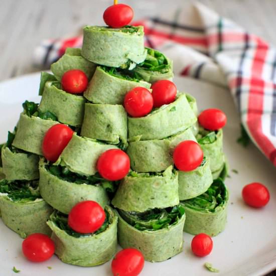 Christmas Tree Pita Pinwheel