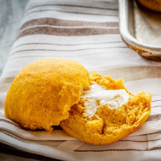 Whole Wheat Pumpkin Dinner Rolls