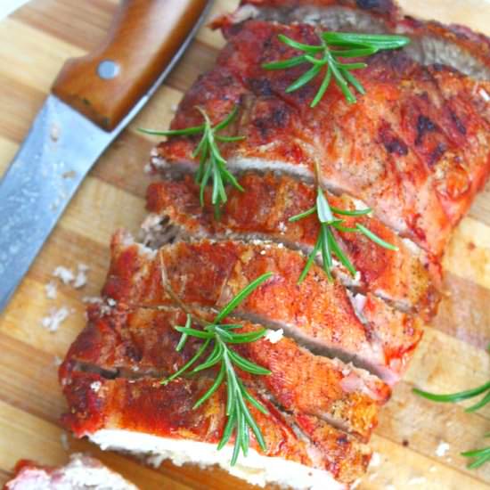 Apple stuffed pork loin