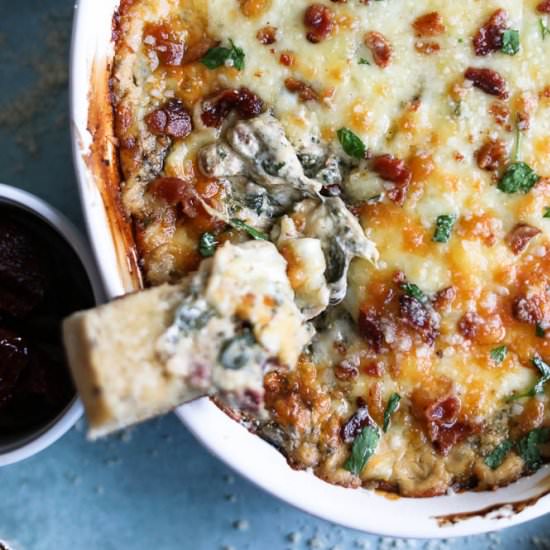 Cheesy Bacon Spinach Dip