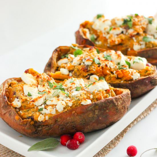 Healthy Twice Baked Sweet Potatoes