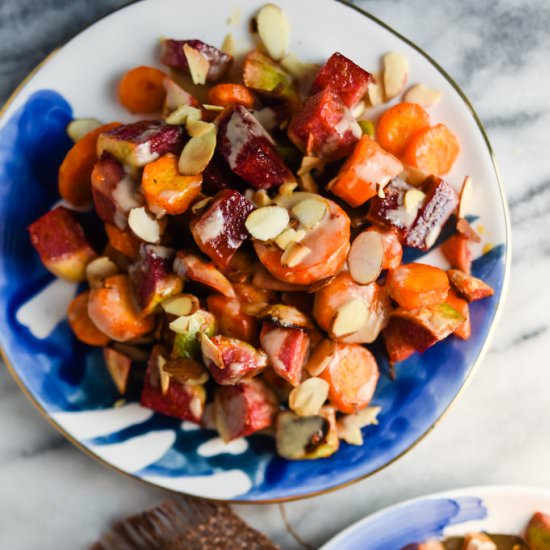 Radish and Carrots with Tahini