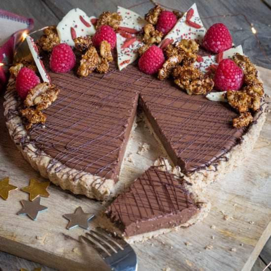 Chocolate Orange Nutty Truffle Tart