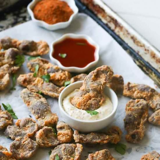 Fried chicken gizzards