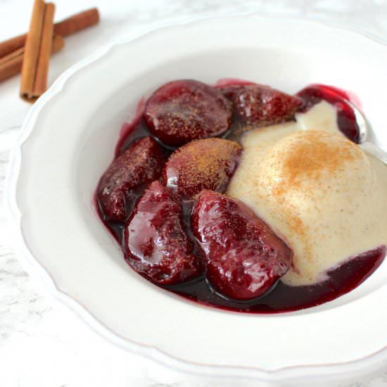 Chocolate Parfait & Red Wine Plums