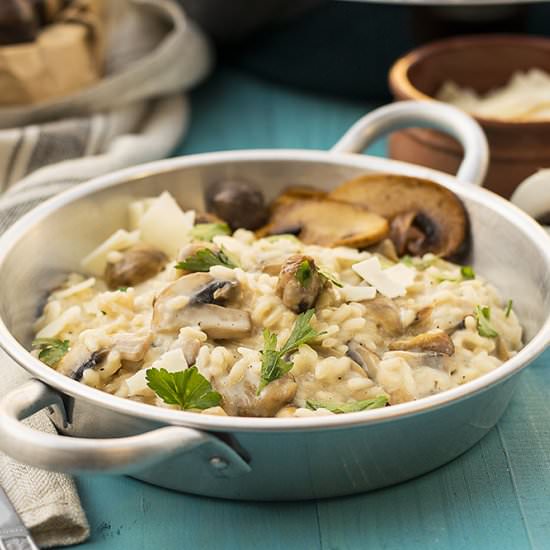 Mushroom & chestnut creamy risotto