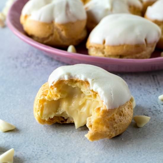White Chocolate Cream Puffs