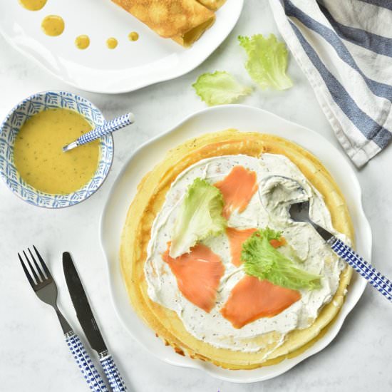 Pancakes with Smoked Salmon