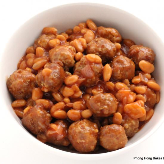 Meatballs with Baked Beans