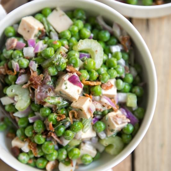 Creamy Pea Salad with Bacon + Video