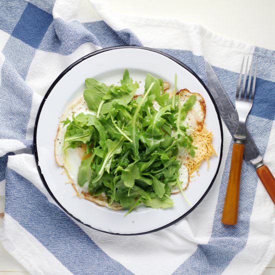 Fried Eggs with Parmesan Frico