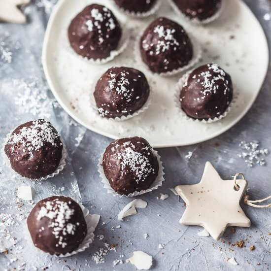 Dark Chocolate Coconut Truffles