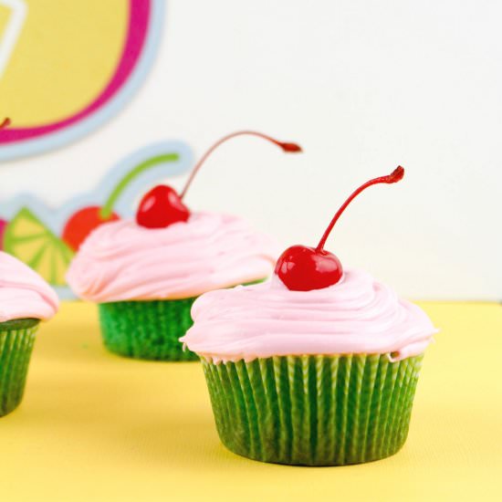Easy Cherry Limeade Cupcakes