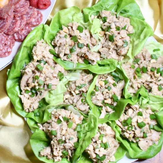 Peanut Chicken Salad in Lettuce Cup