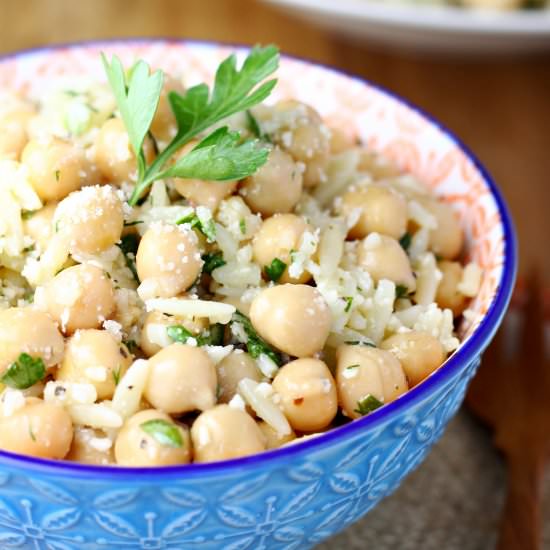 Herbed Orzo Chickpea Salad