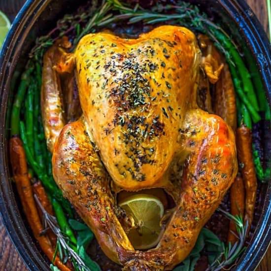 Garlic Herb Butter Roasted Turkey