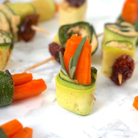 Zucchini Wrapped Glazed Carrots