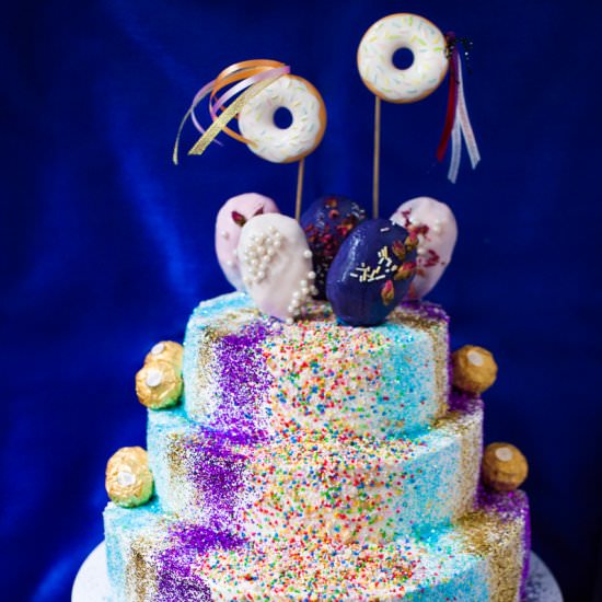 Glitter Bomb Champagne Cake Cheat
