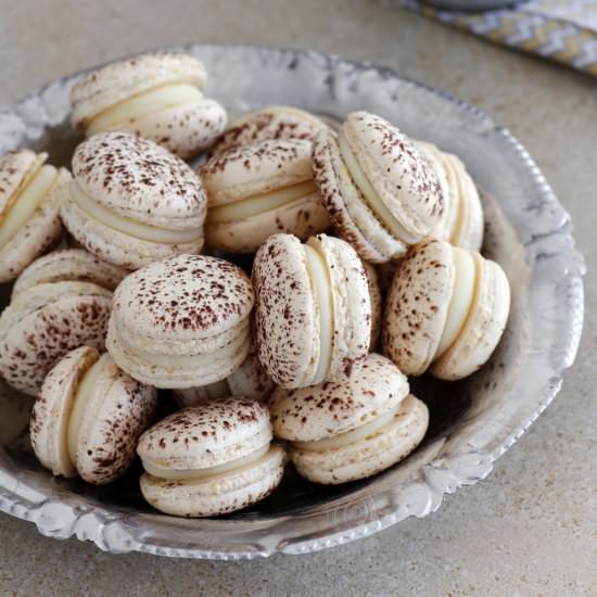 White Chocolate Coconut Macarons