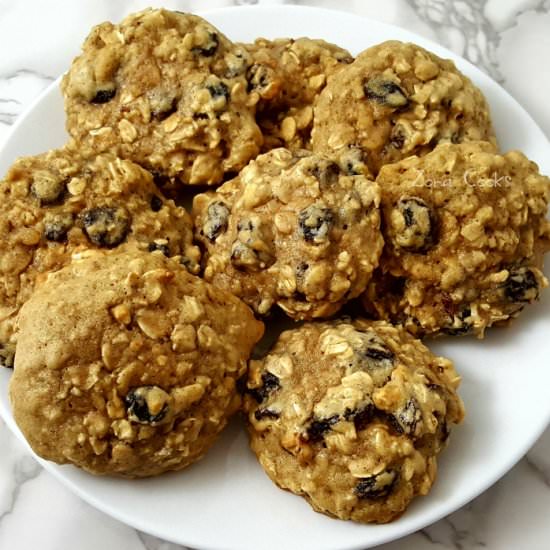 Soft Batch Oatmeal Raisin Cookies