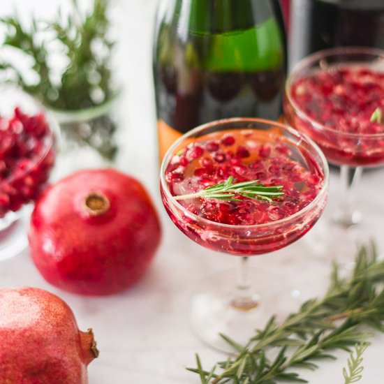 Pomegranate-Rosemary Sparklers