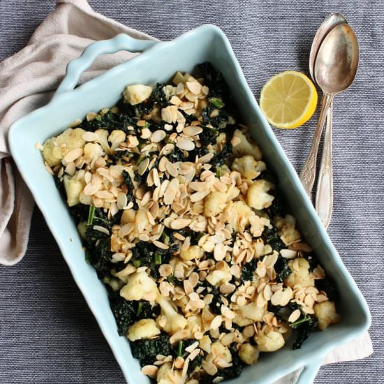 Lemony cauliflower and kale saute